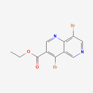 molecular formula C11H8Br2N2O2 B13493255 Ethyl 4,8-dibromo-1,6-naphthyridine-3-carboxylate 