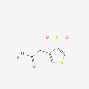 molecular formula C7H8O4S2 B13493263 2-(4-Methanesulfonylthiophen-3-yl)acetic acid 