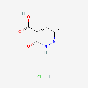 molecular formula C7H9ClN2O3 B13493306 5,6-Dimethyl-3-oxo-2,3-dihydropyridazine-4-carboxylic acid hydrochloride 