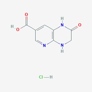 molecular formula C8H8ClN3O3 B13493366 2-oxo-1H,2H,3H,4H-pyrido[2,3-b]pyrazine-7-carboxylic acid hydrochloride 