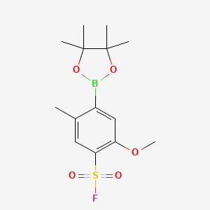 molecular formula C14H20BFO5S B13493371 2-Methoxy-5-methyl-4-(4,4,5,5-tetramethyl-1,3,2-dioxaborolan-2-yl)benzenesulfonyl fluoride 