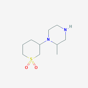 molecular formula C10H20N2O2S B13493373 3-(2-Methylpiperazin-1-yl)tetrahydro-2h-thiopyran 1,1-dioxide 