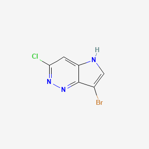 molecular formula C6H3BrClN3 B13493401 7-bromo-3-chloro-5H-pyrrolo[3,2-c]pyridazine 