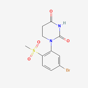 molecular formula C11H11BrN2O4S B13493408 1-(5-Bromo-2-methylsulfonyl-phenyl)hexahydropyrimidine-2,4-dione 