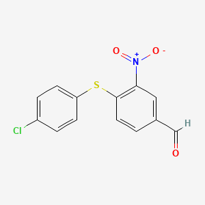 molecular formula C13H8ClNO3S B1349342 4-[(4-氯苯基)硫基]-3-硝基苯甲醛 CAS No. 270262-96-9