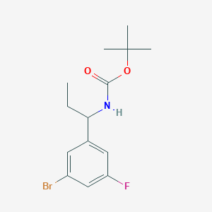 molecular formula C14H19BrFNO2 B13493447 tert-Butyl (1-(3-bromo-5-fluorophenyl)propyl)carbamate 