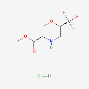 molecular formula C7H11ClF3NO3 B13493452 Methyl (3S,6S)-6-(trifluoromethyl)morpholine-3-carboxylate hydrochloride 