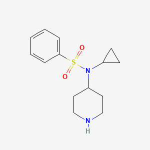 molecular formula C14H20N2O2S B1349346 N-环丙基-N-(哌啶-4-基)苯磺酰胺 CAS No. 387350-82-5