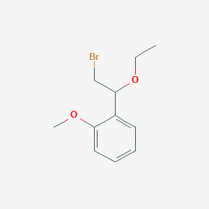 molecular formula C11H15BrO2 B13493525 1-(2-Bromo-1-ethoxyethyl)-2-methoxybenzene 