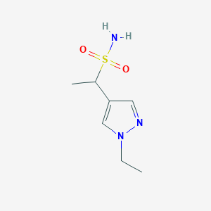 molecular formula C7H13N3O2S B13493548 1-(1-Ethyl-1h-pyrazol-4-yl)ethane-1-sulfonamide 