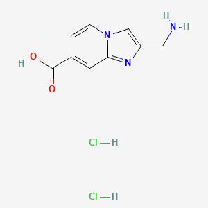 molecular formula C9H11Cl2N3O2 B13493559 2-(Aminomethyl)imidazo[1,2-a]pyridine-7-carboxylic acid dihydrochloride 