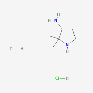 molecular formula C6H16Cl2N2 B13493588 2,2-Dimethylpyrrolidin-3-amine dihydrochloride 