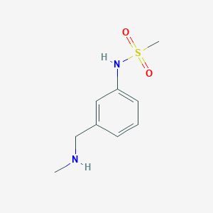 molecular formula C9H14N2O2S B13493594 N-{3-[(methylamino)methyl]phenyl}methanesulfonamide 