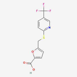 molecular formula C12H8F3NO3S B1349360 2-(5-羧基糠呋喃基硫基)-5-(三氟甲基)吡啶 CAS No. 238742-86-4