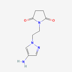 molecular formula C9H12N4O2 B13493682 1-(2-(4-Amino-1h-pyrazol-1-yl)ethyl)pyrrolidine-2,5-dione 