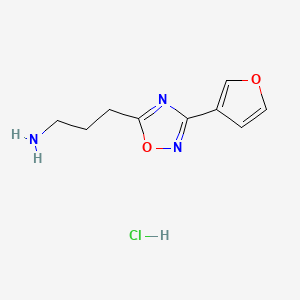 molecular formula C9H12ClN3O2 B13493728 3-[3-(Furan-3-yl)-1,2,4-oxadiazol-5-yl]propan-1-amine hydrochloride CAS No. 2866352-58-9