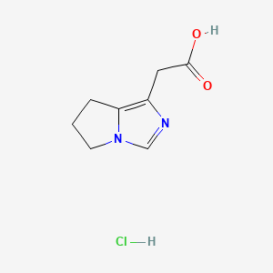 molecular formula C8H11ClN2O2 B13493756 2-{5H,6H,7H-pyrrolo[1,2-c]imidazol-1-yl}acetic acid hydrochloride 