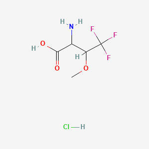 molecular formula C5H9ClF3NO3 B13493848 2-Amino-4,4,4-trifluoro-3-methoxybutanoic acid hydrochloride 