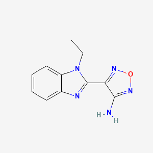 molecular formula C11H11N5O B1349385 4-(1-Ethyl-1H-benzimidazol-2-yl)-1,2,5-oxadiazol-3-amine CAS No. 293760-29-9