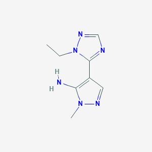 molecular formula C8H12N6 B13493850 4-(1-Ethyl-1h-1,2,4-triazol-5-yl)-1-methyl-1h-pyrazol-5-amine 