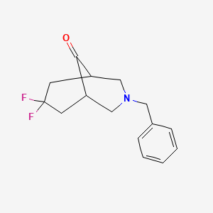 molecular formula C15H17F2NO B13493883 3-Benzyl-7,7-difluoro-3-azabicyclo[3.3.1]nonan-9-one 