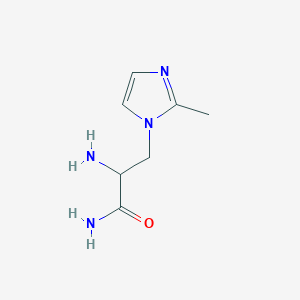 molecular formula C7H12N4O B13494023 2-amino-3-(2-methyl-1H-imidazol-1-yl)propanamide 