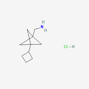 molecular formula C10H18ClN B13494120 1-{3-Cyclobutylbicyclo[1.1.1]pentan-1-yl}methanamine hydrochloride 