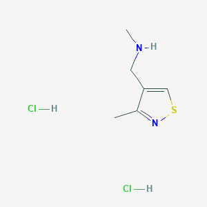 molecular formula C6H12Cl2N2S B13494141 Methyl[(3-methyl-1,2-thiazol-4-yl)methyl]amine dihydrochloride 