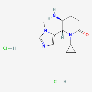 molecular formula C12H20Cl2N4O B13494184 (5S,6S)-5-amino-1-cyclopropyl-6-(3-methylimidazol-4-yl)piperidin-2-one;dihydrochloride 