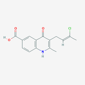 B1349425 3-[(Z)-3-chlorobut-2-enyl]-2-methyl-4-oxo-1H-quinoline-6-carboxylic acid CAS No. 36164-35-9