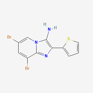 molecular formula C11H7Br2N3S B13494250 6,8-Dibromo-2-(thiophen-2-yl)imidazo[1,2-a]pyridin-3-amine 