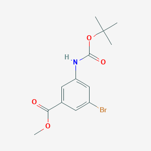 molecular formula C13H16BrNO4 B13494292 Methyl 3-bromo-5-((tert-butoxycarbonyl)amino)benzoate 