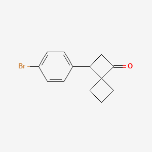 molecular formula C13H13BrO B13494325 3-(4-Bromophenyl)spiro[3.3]heptan-1-one 