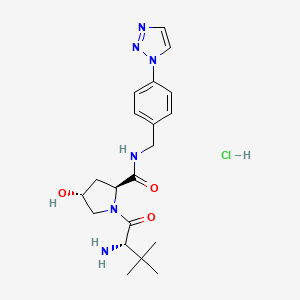 (2S,4R)-1-[(2S)-2-amino-3,3-dimethylbutanoyl]-4-hydroxy-N-{[4-(1H-1,2,3-triazol-1-yl)phenyl]methyl}pyrrolidine-2-carboxamide hydrochloride