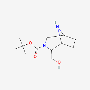 molecular formula C12H22N2O3 B13494383 Tert-butyl 2-(hydroxymethyl)-3,8-diazabicyclo[3.2.1]octane-3-carboxylate 