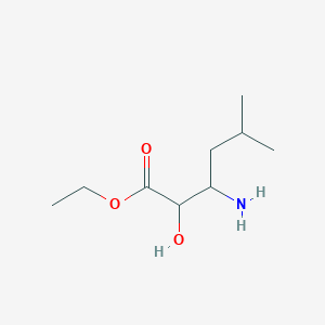 molecular formula C9H19NO3 B13494395 Ethyl 3-amino-2-hydroxy-5-methylhexanoate 