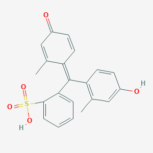 molecular formula C21H18O5S B13494396 2-[(4-Hydroxy-2-methylphenyl)(2-methyl-4-oxo-2,5-cyclohexadien-1-ylidene)methyl]benzenesulfonic acid 