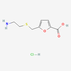 molecular formula C8H12ClNO3S B13494409 5-{[(2-Aminoethyl)sulfanyl]methyl}furan-2-carboxylic acid hydrochloride 