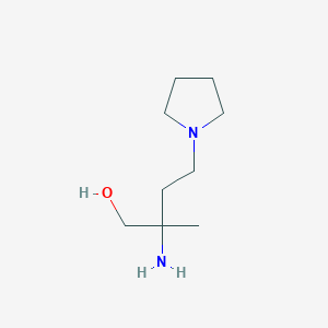 molecular formula C9H20N2O B13494412 2-Amino-2-methyl-4-(pyrrolidin-1-yl)butan-1-ol 