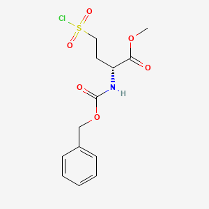 molecular formula C13H16ClNO6S B13494432 methyl (2R)-2-{[(benzyloxy)carbonyl]amino}-4-(chlorosulfonyl)butanoate 