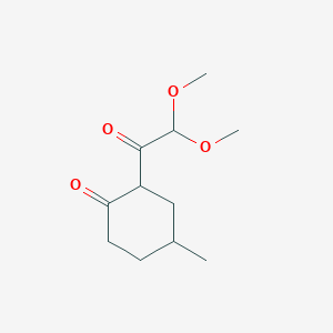 molecular formula C11H18O4 B13494438 2-(2,2-Dimethoxyacetyl)-4-methylcyclohexan-1-one 