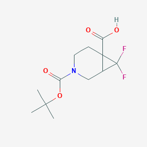 molecular formula C12H17F2NO4 B13494441 3-(Tert-butoxycarbonyl)-7,7-difluoro-3-azabicyclo[4.1.0]heptane-6-carboxylic acid 