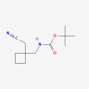 molecular formula C12H20N2O2 B13494452 Tert-butyl ((1-(cyanomethyl)cyclobutyl)methyl)carbamate 