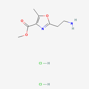 molecular formula C8H14Cl2N2O3 B13494474 Methyl 2-(2-aminoethyl)-5-methyl-1,3-oxazole-4-carboxylate dihydrochloride 