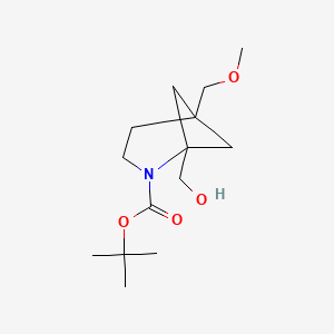 molecular formula C14H25NO4 B13494592 Tert-butyl 1-(hydroxymethyl)-5-(methoxymethyl)-2-azabicyclo[3.1.1]heptane-2-carboxylate 