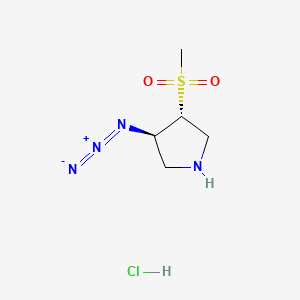 molecular formula C5H11ClN4O2S B13494610 rac-(3R,4R)-3-azido-4-methanesulfonylpyrrolidine hydrochloride 