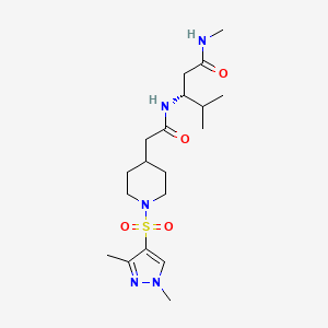 (R)-3-(2-(1-((1,3-Dimethyl-1H-pyrazol-4-yl)sulfonyl)piperidin-4-yl)acetamido)-N,4-dimethylpentanamide