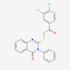 molecular formula C22H14Cl2N2O2S B1349518 2-[2-(3,4-Dichlorophenyl)-2-oxoethyl]sulfanyl-3-phenylquinazolin-4-one CAS No. 6525-97-9