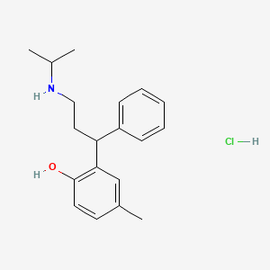 4-Methyl-2-{1-phenyl-3-[(propan-2-yl)amino]propyl}phenol hydrochloride