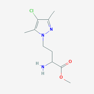 Methyl 2-amino-4-(4-chloro-3,5-dimethyl-1h-pyrazol-1-yl)butanoate